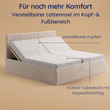 Home Collective Polsterbett 140x200 160x200 180x200 200x200 cm Doppelbett Bett mit einer Matratze Ihrer Wahl, mit verstellbarem Lattenrost & Stauraum | VARDO-Stoff