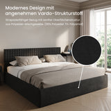 Home Collective Polsterbett 140x200 160x200 180x200 200x200 cm Doppelbett Bett mit einer Matratze Ihrer Wahl, mit verstellbarem Lattenrost & Stauraum | VARDO-Stoff