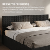 Home Collective Polsterbett 140x200 160x200 180x200 200x200 cm Doppelbett Bett mit einer Matratze Ihrer Wahl, mit verstellbarem Lattenrost & Stauraum | VARDO-Stoff