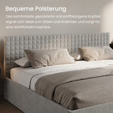 Home Collective Polsterbett 140x200 160x200 180x200 200x200 cm Doppelbett Bett mit einer Matratze Ihrer Wahl, mit verstellbarem Lattenrost & Stauraum | VARDO-Stoff