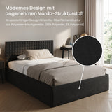 Home Collective Polsterbett 140x200 160x200 180x200 200x200 cm Doppelbett Bett mit einer Matratze Ihrer Wahl, mit verstellbarem Lattenrost & Stauraum | VARDO-Stoff
