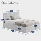 Home Collective Polsterbett 140x200 160x200 180x200 200x200 cm Doppelbett Bett mit einer Matratze Ihrer Wahl, mit verstellbarem Lattenrost & Stauraum | VARDO-Stoff