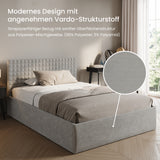 Home Collective Polsterbett 140x200 160x200 180x200 200x200 cm Doppelbett Bett mit einer Matratze Ihrer Wahl, mit verstellbarem Lattenrost & Stauraum | VARDO-Stoff