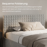 Home Collective Polsterbett 140x200 160x200 180x200 200x200 cm Doppelbett Bett mit einer Matratze Ihrer Wahl, mit verstellbarem Lattenrost & Stauraum | VARDO-Stoff