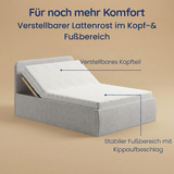 Home Collective Polsterbett 140x200 160x200 180x200 200x200 cm Doppelbett Bett mit einer Matratze Ihrer Wahl, mit verstellbarem Lattenrost & Stauraum | VARDO-Stoff