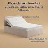 Home Collective Polsterbett 140x200 160x200 180x200 200x200 cm Doppelbett Bett mit einer Matratze Ihrer Wahl, mit verstellbarem Lattenrost & Stauraum | VARDO-Stoff