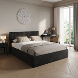 Home Collective Polsterbett 140x200 160x200 180x200 200x200 cm Doppelbett Bett mit einer Matratze Ihrer Wahl, mit verstellbarem Lattenrost & Stauraum | VARDO-Stoff