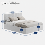 Home Collective Polsterbett 140x200 160x200 180x200 200x200 cm Doppelbett Bett mit einer Matratze Ihrer Wahl, mit verstellbarem Lattenrost & Stauraum | VARDO-Stoff