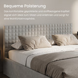 Home Collective Polsterbett 140x200 160x200 180x200 200x200 cm Doppelbett Bett mit einer Matratze Ihrer Wahl, mit verstellbarem Lattenrost & Stauraum | VARDO-Stoff