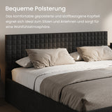 Home Collective Polsterbett 140x200 160x200 180x200 200x200 cm Doppelbett Bett mit einer Matratze Ihrer Wahl, mit verstellbarem Lattenrost & Stauraum | VARDO-Stoff