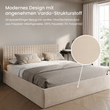 Home Collective Polsterbett 140x200 160x200 180x200 200x200 cm Doppelbett Bett mit einer Matratze Ihrer Wahl, mit verstellbarem Lattenrost & Stauraum | VARDO-Stoff