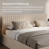 Home Collective Polsterbett 140x200 160x200 180x200 200x200 cm Doppelbett Bett mit einer Matratze Ihrer Wahl, mit verstellbarem Lattenrost & Stauraum | VARDO-Stoff
