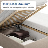 Home Collective Polsterbett 140x200 160x200 180x200 200x200 cm Doppelbett Bett mit einer Matratze Ihrer Wahl, mit verstellbarem Lattenrost & Stauraum | VARDO-Stoff
