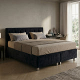 Home Collective Boxspringbett 160x200 180x200 200x200 Bett Doppelbett Polsterbett Bonnell H2 oder Kaltschaum H3 Matratze gepolstertes Kopfteil | Microvelours