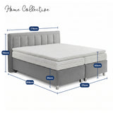 Home Collective Boxspringbett 160x200 180x200 200x200 Bett Doppelbett Polsterbett Bonnell H2 oder Kaltschaum H3 Matratze gepolstertes Kopfteil | Microvelours