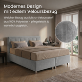 Home Collective Boxspringbett 160x200 180x200 200x200 Bett Doppelbett Polsterbett Bonnell H2 oder Kaltschaum H3 Matratze gepolstertes Kopfteil | Microvelours