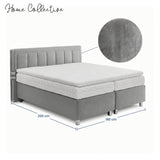 Home Collective Boxspringbett 160x200 180x200 200x200 Bett Doppelbett Polsterbett Bonnell H2 oder Kaltschaum H3 Matratze gepolstertes Kopfteil | Microvelours