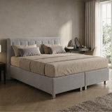 Home Collective Boxspringbett 160x200 180x200 200x200 Bett Doppelbett Polsterbett Bonnell H2 oder Kaltschaum H3 Matratze gepolstertes Kopfteil | Microvelours