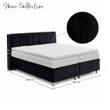 Home Collective Boxspringbett 160x200 180x200 200x200 Bett Doppelbett Polsterbett Bonnell H2 oder Kaltschaum H3 Matratze gepolstertes Kopfteil | Microvelours