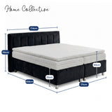 Home Collective Boxspringbett 160x200 180x200 200x200 Bett Doppelbett Polsterbett Bonnell H2 oder Kaltschaum H3 Matratze gepolstertes Kopfteil | Microvelours
