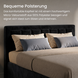 Home Collective Boxspringbett 160x200 180x200 200x200 Bett Doppelbett Polsterbett Bonnell H2 oder Kaltschaum H3 Matratze gepolstertes Kopfteil | Microvelours