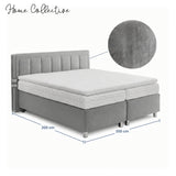 Home Collective Boxspringbett 160x200 180x200 200x200 Bett Doppelbett Polsterbett Bonnell H2 oder Kaltschaum H3 Matratze gepolstertes Kopfteil | Microvelours
