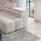 Home Collective Ecksofa Couch Sofa Wohnlandschaft Wohnzimmer 305x210 cm | weicher Stoff & Wellenfederung | verstellbare Kopfstützen | Ottomane links/rechts montierbar | Hocker wahlweise