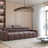Home Collective Ecksofa Couch Sofa Wohnlandschaft Wohnzimmer 305x210 cm | weicher Stoff & Wellenfederung | verstellbare Kopfstützen | Ottomane links/rechts montierbar | Hocker wahlweise