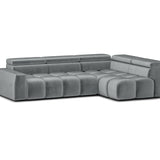 Home Collective Ecksofa Couch Sofa Wohnlandschaft Wohnzimmer 305x210 cm | weicher Stoff & Wellenfederung | verstellbare Kopfstützen | Ottomane links/rechts montierbar | Hocker wahlweise
