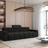 Home Collective Ecksofa Couch Sofa Wohnlandschaft Wohnzimmer 305x210 cm | weicher Stoff & Wellenfederung | verstellbare Kopfstützen | Ottomane links/rechts montierbar | Hocker wahlweise