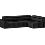 Home Collective Ecksofa Couch Sofa Wohnlandschaft Wohnzimmer 305x210 cm | weicher Stoff & Wellenfederung | verstellbare Kopfstützen | Ottomane links/rechts montierbar | Hocker wahlweise