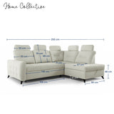 Home Collective Ecksofa Sofa Couch Wohnlandschaft ausziehbar inkl. Bettkasten Schlafsofa Gästebett 250x200 cm L-Form | weicher Stoff & Bonnell-Federkern | verstellbare Kopfstützen