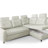 Home Collective Ecksofa Sofa Couch Wohnlandschaft ausziehbar inkl. Bettkasten Schlafsofa Gästebett 250x200 cm L-Form | weicher Stoff & Bonnell-Federkern | verstellbare Kopfstützen