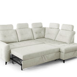 Home Collective Ecksofa Sofa Couch Wohnlandschaft ausziehbar inkl. Bettkasten Schlafsofa Gästebett 250x200 cm L-Form | weicher Stoff & Bonnell-Federkern | verstellbare Kopfstützen