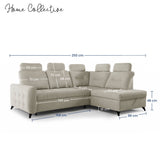 Home Collective Ecksofa Sofa Couch Wohnlandschaft ausziehbar inkl. Bettkasten Schlafsofa Gästebett 250x200 cm L-Form | weicher Stoff & Bonnell-Federkern | verstellbare Kopfstützen