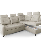 Home Collective Ecksofa Sofa Couch Wohnlandschaft ausziehbar inkl. Bettkasten Schlafsofa Gästebett 250x200 cm L-Form | weicher Stoff & Bonnell-Federkern | verstellbare Kopfstützen