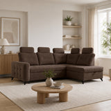 Home Collective Ecksofa Sofa Couch Wohnlandschaft ausziehbar inkl. Bettkasten Schlafsofa Gästebett 250x200 cm L-Form | weicher Stoff & Bonnell-Federkern | verstellbare Kopfstützen