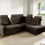 Home Collective Ecksofa Sofa Couch Wohnlandschaft ausziehbar inkl. Bettkasten Schlafsofa Gästebett 250x200 cm L-Form | weicher Stoff & Bonnell-Federkern | verstellbare Kopfstützen