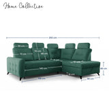 Home Collective Ecksofa Sofa Couch Wohnlandschaft ausziehbar inkl. Bettkasten Schlafsofa Gästebett 250x200 cm L-Form | weicher Stoff & Bonnell-Federkern | verstellbare Kopfstützen