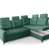 Home Collective Ecksofa Sofa Couch Wohnlandschaft ausziehbar inkl. Bettkasten Schlafsofa Gästebett 250x200 cm L-Form | weicher Stoff & Bonnell-Federkern | verstellbare Kopfstützen