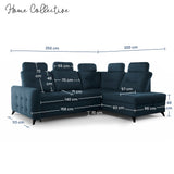 Home Collective Ecksofa Sofa Couch Wohnlandschaft ausziehbar inkl. Bettkasten Schlafsofa Gästebett 250x200 cm L-Form | weicher Stoff & Bonnell-Federkern | verstellbare Kopfstützen