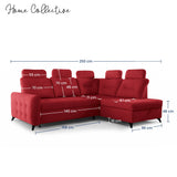 Home Collective Ecksofa Sofa Couch Wohnlandschaft ausziehbar inkl. Bettkasten Schlafsofa Gästebett 250x200 cm L-Form | weicher Stoff & Bonnell-Federkern | verstellbare Kopfstützen