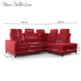 Home Collective Ecksofa Sofa Couch Wohnlandschaft ausziehbar inkl. Bettkasten Schlafsofa Gästebett 250x200 cm L-Form | weicher Stoff & Bonnell-Federkern | verstellbare Kopfstützen