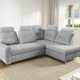 Home Collective Ecksofa Sofa Couch Wohnlandschaft ausziehbar inkl. Bettkasten Schlafsofa Gästebett 250x200 cm L-Form | weicher Stoff & Bonnell-Federkern | verstellbare Kopfstützen