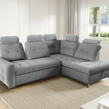 Home Collective Ecksofa Sofa Couch Wohnlandschaft ausziehbar inkl. Bettkasten Schlafsofa Gästebett 250x200 cm L-Form | weicher Stoff & Bonnell-Federkern | verstellbare Kopfstützen