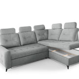 Home Collective Ecksofa Sofa Couch Wohnlandschaft ausziehbar inkl. Bettkasten Schlafsofa Gästebett 250x200 cm L-Form | weicher Stoff & Bonnell-Federkern | verstellbare Kopfstützen