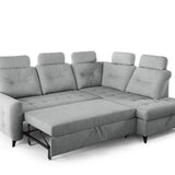 Home Collective Ecksofa Sofa Couch Wohnlandschaft ausziehbar inkl. Bettkasten Schlafsofa Gästebett 250x200 cm L-Form | weicher Stoff & Bonnell-Federkern | verstellbare Kopfstützen