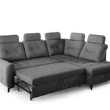 Home Collective Ecksofa Sofa Couch Wohnlandschaft ausziehbar inkl. Bettkasten Schlafsofa Gästebett 250x200 cm L-Form | weicher Stoff & Bonnell-Federkern | verstellbare Kopfstützen