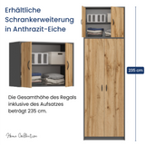 Armoire armoire polyvalente avec amortisseur de porte SOFT CLOSE (en option) blanc 74 cm largeur 180 cm hauteur avec quatre ou six étagères, classeur organisateur d'armoire domestique en bois MDF