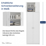 Armoire armoire polyvalente avec amortisseur de porte SOFT CLOSE (en option) blanc 74 cm largeur 180 cm hauteur avec quatre ou six étagères, classeur organisateur d'armoire domestique en bois MDF